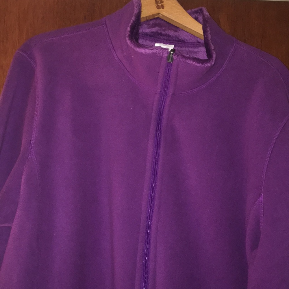 Reversible Purple Fuzzy Zip Up Jacket